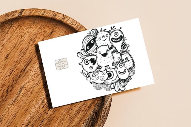 Cute Cash App Card design with monsters